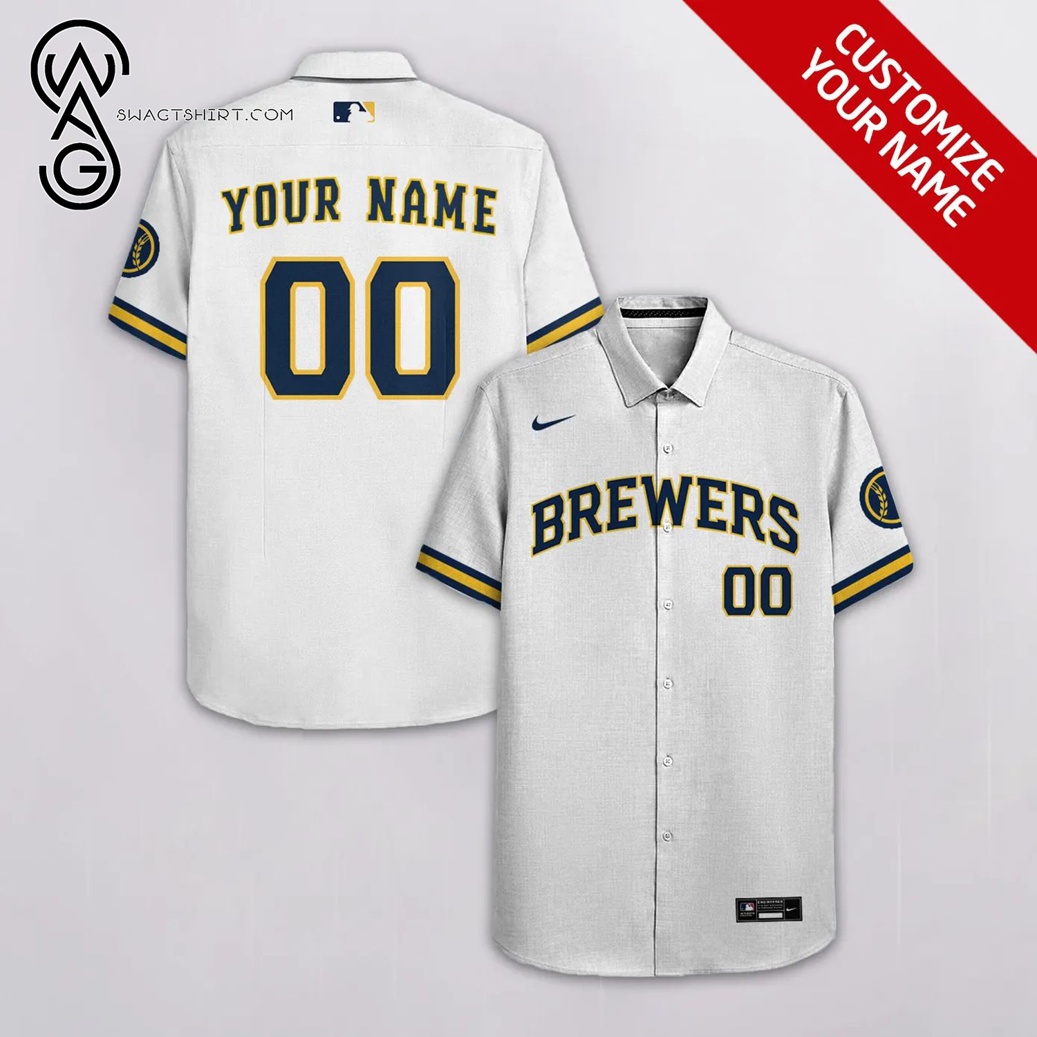 [Top Trending] Milwaukee Brewers Fan Full Printing Personalized Hawaiian Shirt